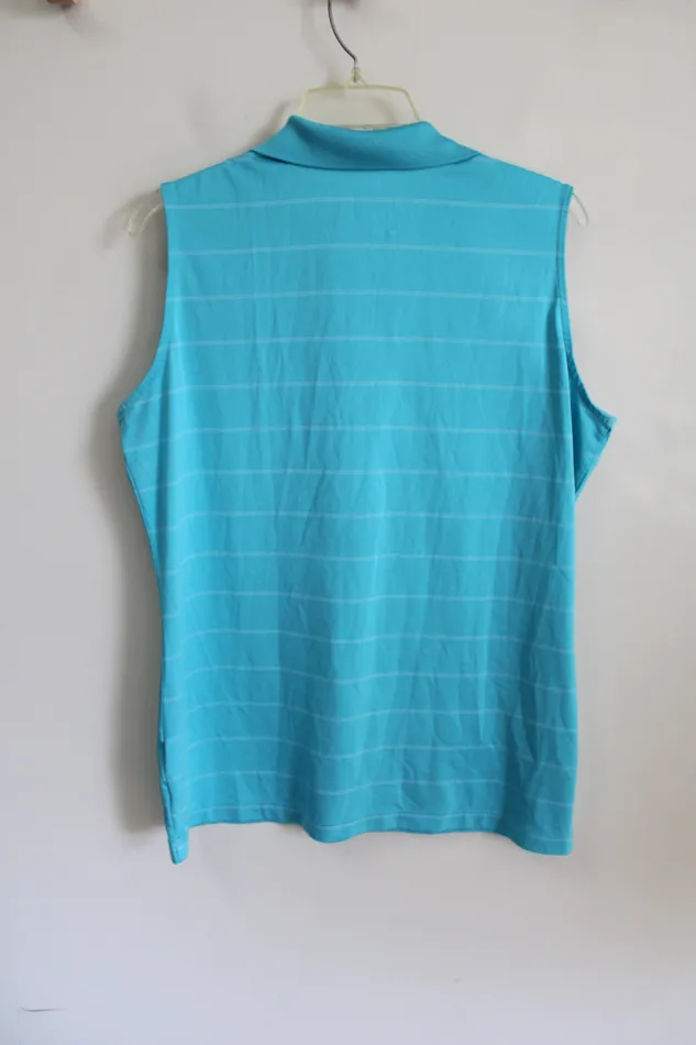 Nike Rings Nike Golf DriFit Blue Striped Polo Tank XL