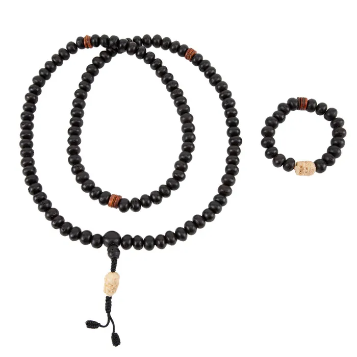 Nirvana Mala Earrings Mahakala Bone Bodhi Seed Mala Beads Set
