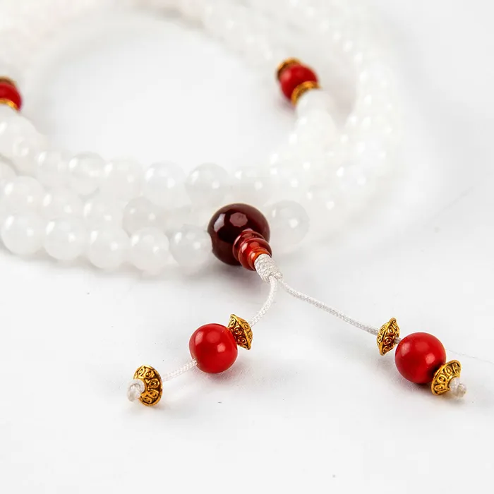 Nirvana Mala White Onyx Mala Rings