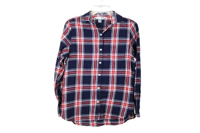 Old Navy Rings Old Navy Blue Plaid Flannel Shirt S
