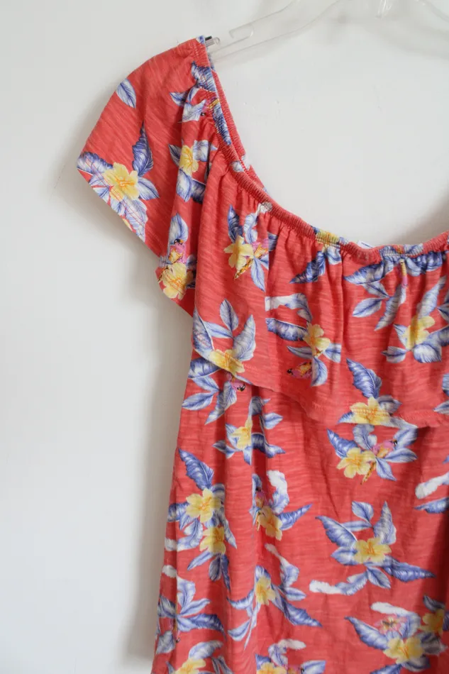 Old Navy Rings Old Navy Pink Tropical Floral OffTheShoulder Top M