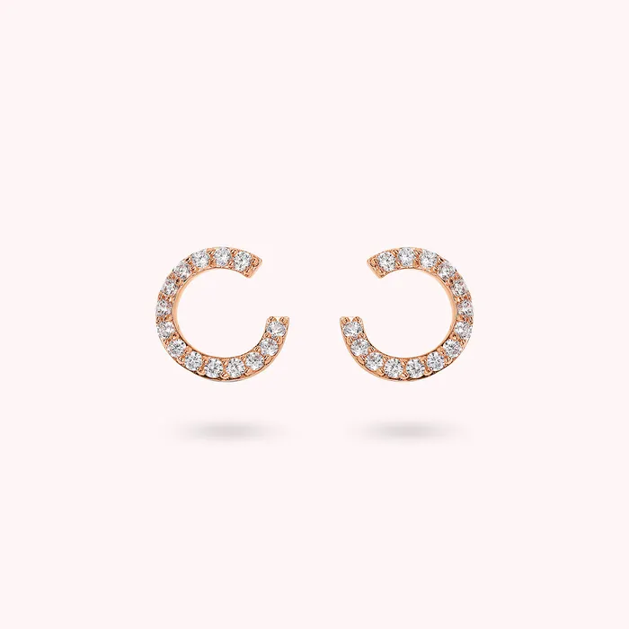 Orecchini a Lobo Semicerchio con Cubic Zirconia Bronzallure Earrings