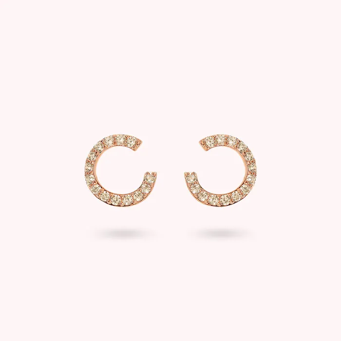 Orecchini a Lobo Semicerchio con Cubic Zirconia Bronzallure Earrings