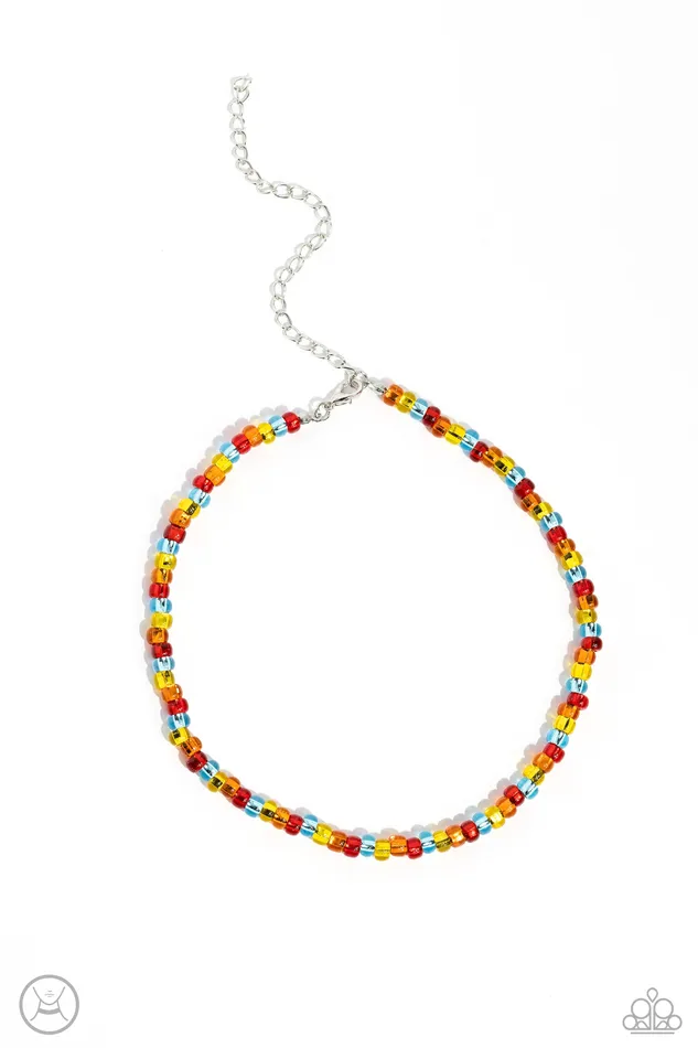 Paparazzi Accessories Colorfully GLASSY Red Earrings