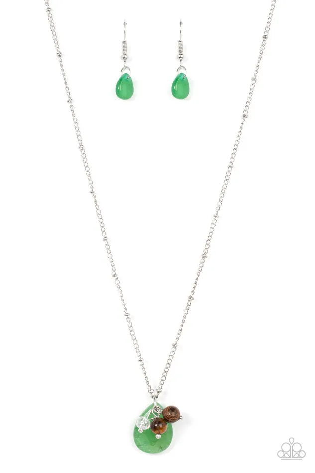 Paparazzi Accessories Earrings Cherokee Canyon Green
