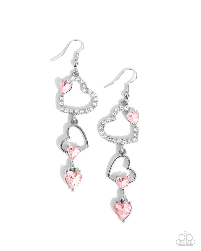 Paparazzi Accessories Earrings Courting Cascade Pink