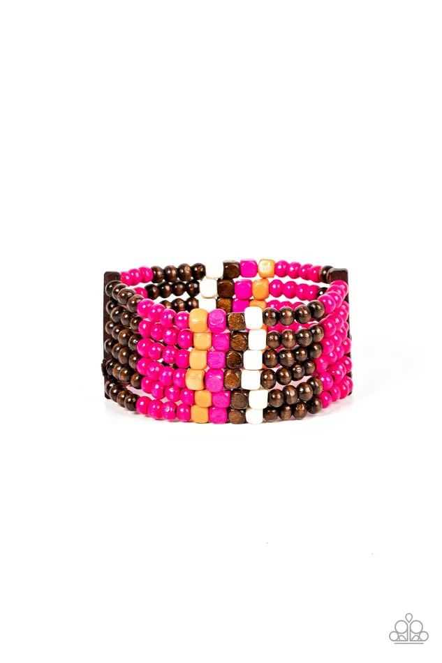 Paparazzi Accessories Earrings Dive into Maldives Pink