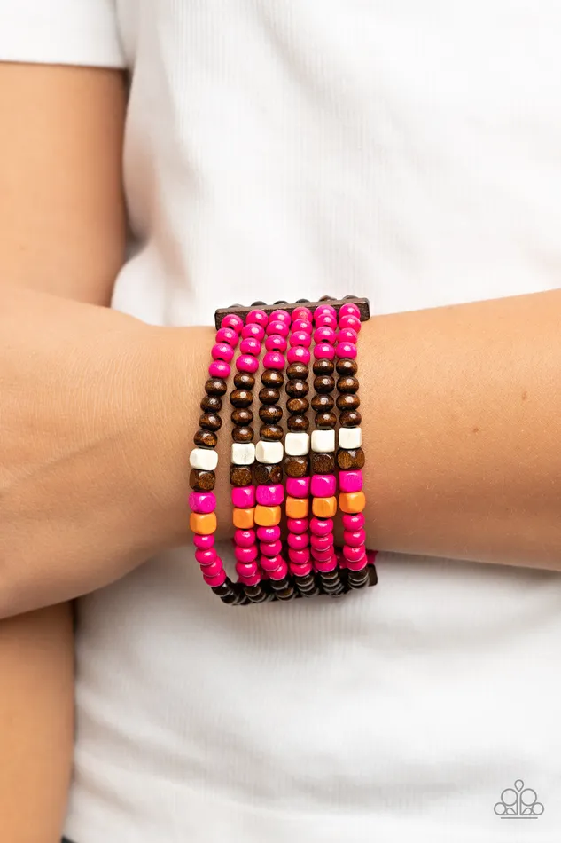 Paparazzi Accessories Earrings Dive into Maldives Pink