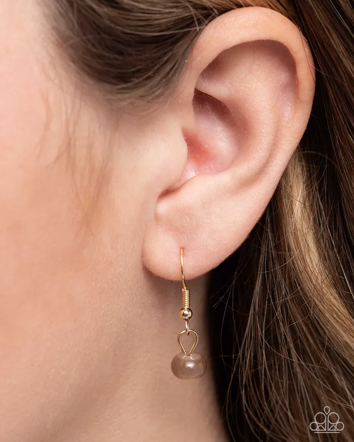 Paparazzi Accessories Earrings FLECKS Big Thing Brown