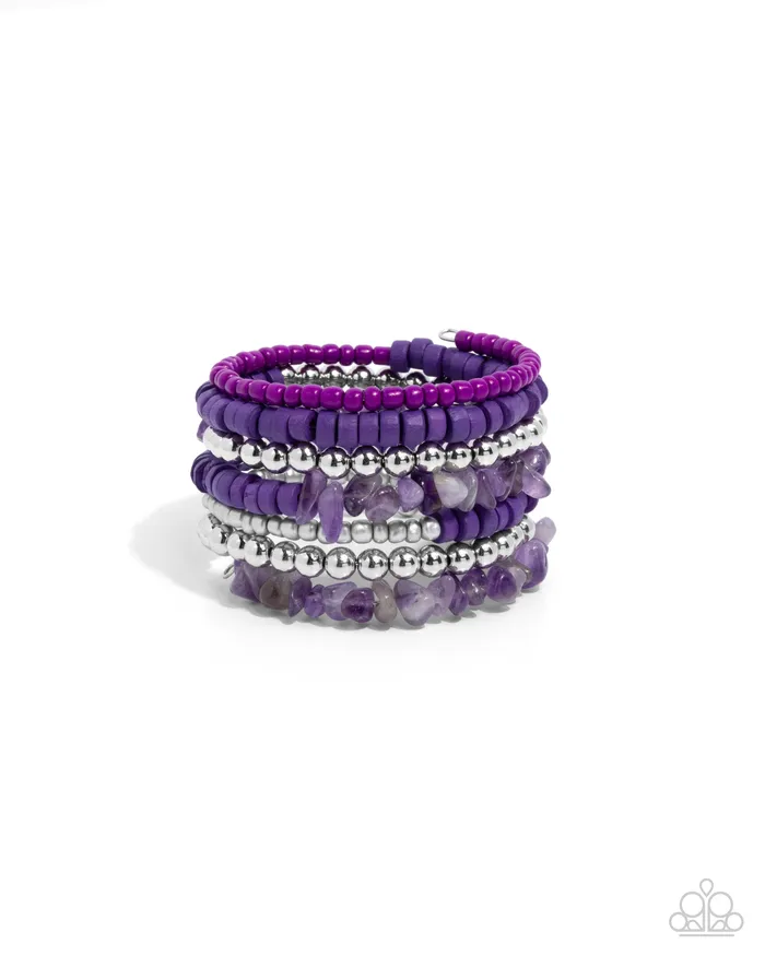 Paparazzi Accessories Earrings Plentiful Pizzazz Purple