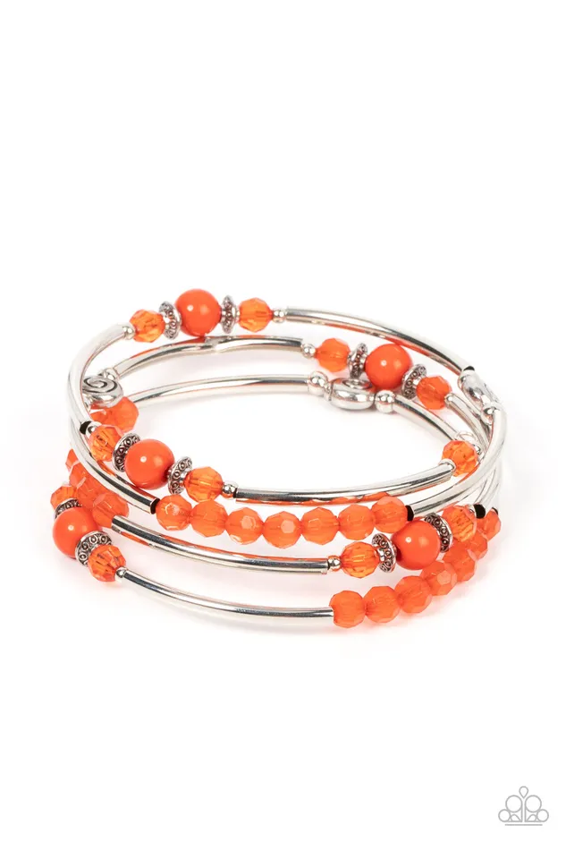 Paparazzi Accessories Earrings Whimsically Whirly Orange