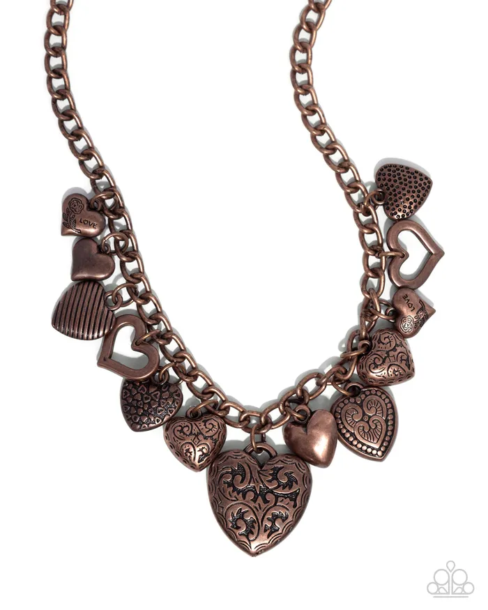 Paparazzi Accessories Necklaces Heart Hangout Copper