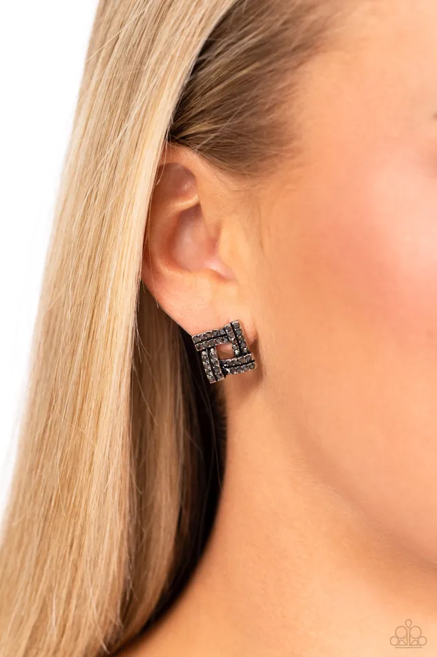 Paparazzi Accessories Times Square Scandalous Silver Earrings