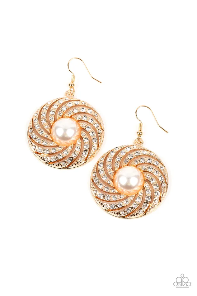 Paparazzi Accessories Vintage Vortex Gold Earrings