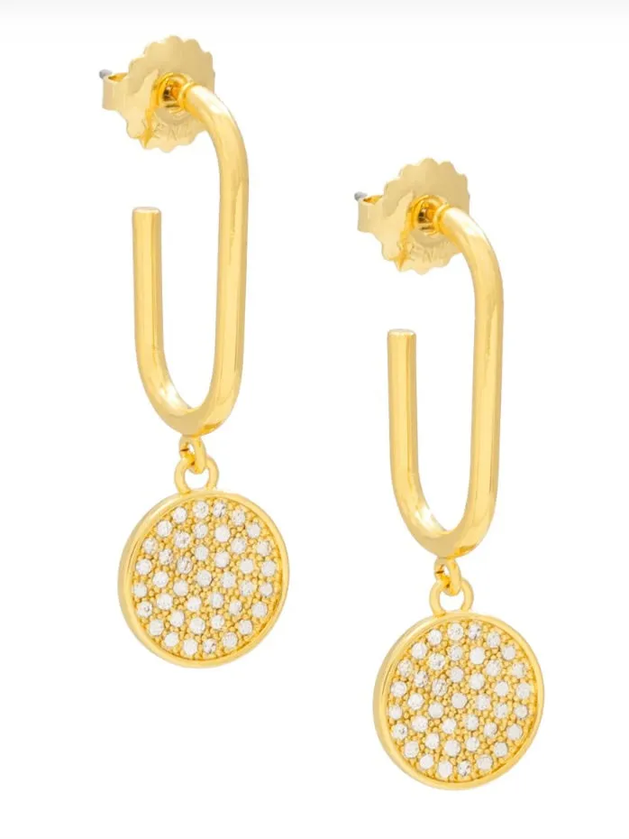 Pave Disc Drop Earring Zenzii Earrings