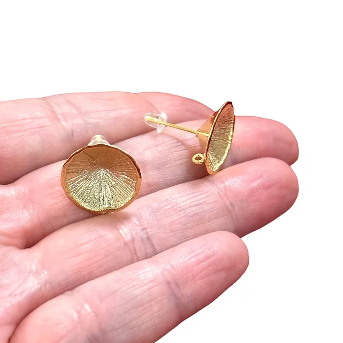 Peppy Beads 24Kt Gold Plated Brass Stud Earrings 2 pcs in a pack Earrings Peppy Beads 24Kt Gold Plated Brass Stud Earrings 2 pcs in a pack Earrings