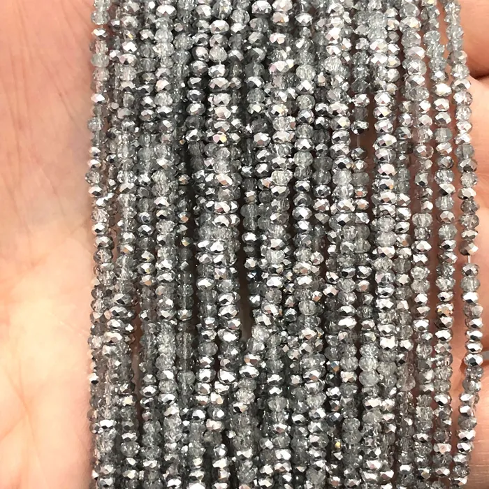 Peppy Beads Earrings 1mm Crystal rondelle beads strand 170 pcs PBC1C24