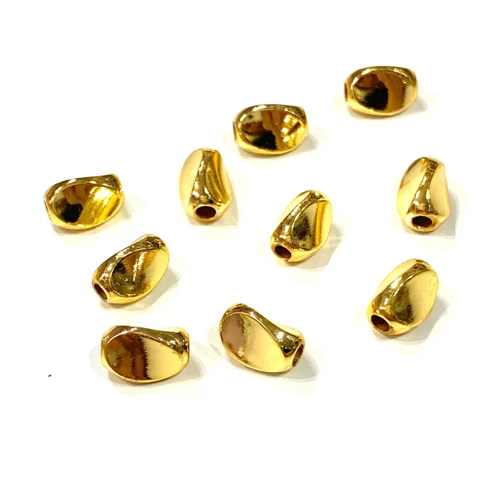 Peppy Beads Earrings 24Kt Gold Plated Brass Spacer 8x5mm Brass Spacers 5 Pcs in a pack Peppy Beads Earrings 24Kt Gold Plated Brass Spacer 8x5mm Brass Spacers 5 Pcs in a pack