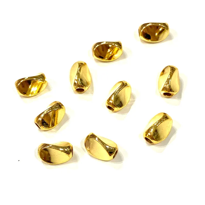 Peppy Beads Earrings 24Kt Gold Plated Brass Spacer 8x5mm Brass Spacers 5 Pcs in a pack Peppy Beads Earrings 24Kt Gold Plated Brass Spacer 8x5mm Brass Spacers 5 Pcs in a pack
