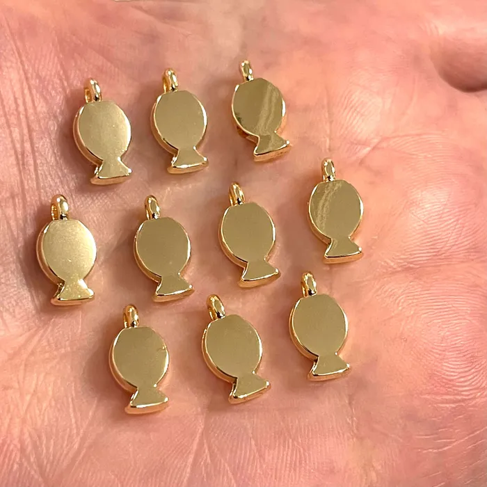Peppy Beads Earrings 24Kt Gold Plated Fish Charms 10 pcs in a pack