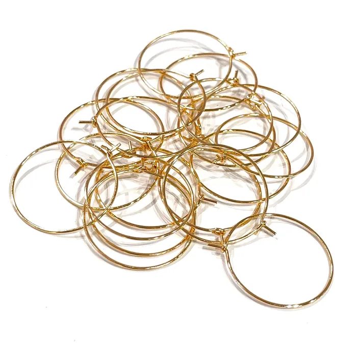 Peppy Beads Earrings 6 Pcs 24Kt Gold Plated Earring Hoops 25mm Gold Plated Earring Peppy Beads Earrings 6 Pcs 24Kt Gold Plated Earring Hoops 25mm Gold Plated Earring