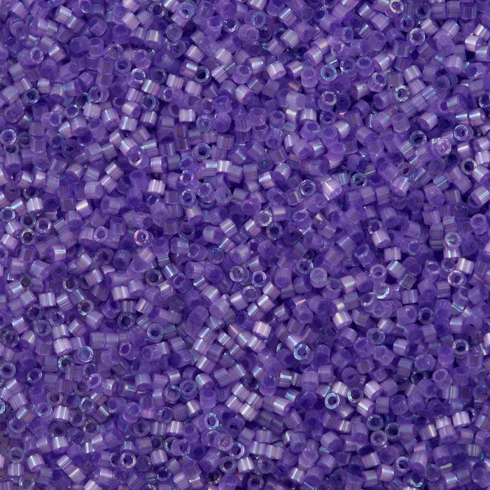 Peppy Beads Earrings DB1868 Silk Inside Dyed Lilac AB Miyuki Delica 110
