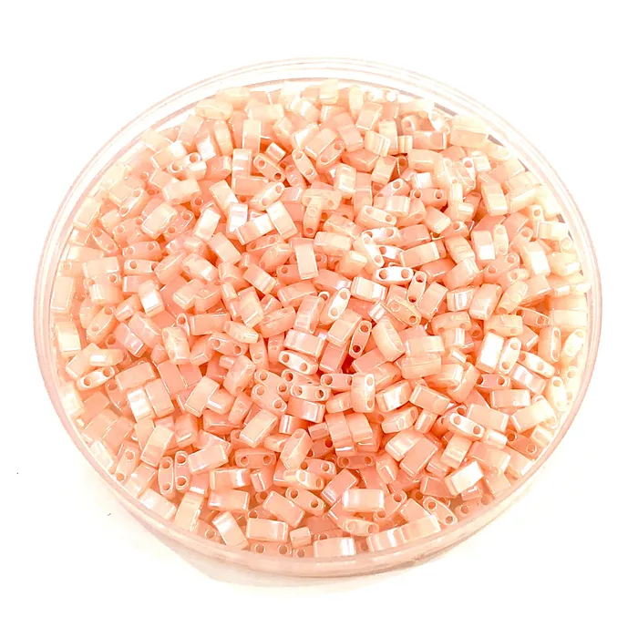 Peppy Beads Earrings Miyuki Half Tila Beads HTL0519 Pink Pearl Ceylon