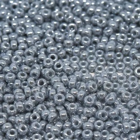 Peppy Beads Earrings Miyuki Seed Beads 110 Opaque Grey Luster 0443NEW