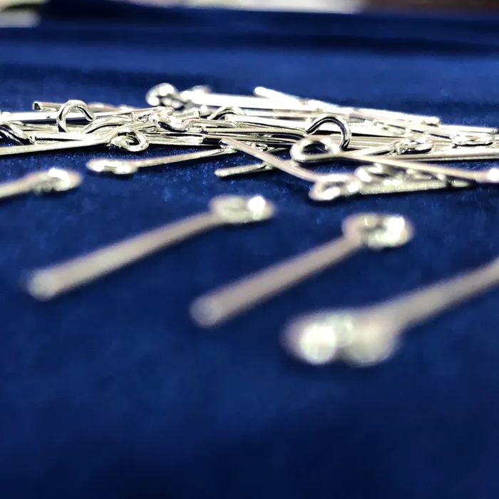 Peppy Beads Earrings Silver Plated Eye pins 08mm by 30mm Silver Eye Pins 30mm Peppy Beads Earrings Silver Plated Eye pins 08mm by 30mm Silver Eye Pins 30mm