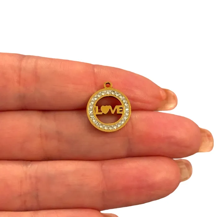 Peppy Beads Earrings Waterproof Stainless Steel Love CZ Charm