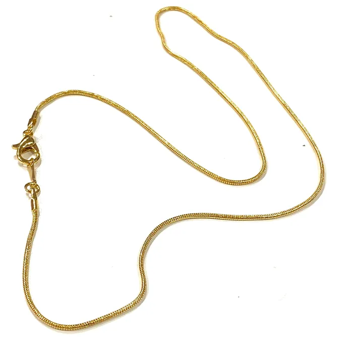 Peppy Beads Necklaces 24Kt Gold Plated Snake Necklace Chain Gold Plated Ready Necklace 17 Inches 12mm Chain