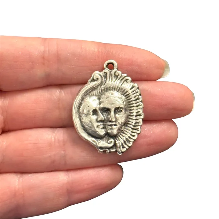 Peppy Beads Necklaces Antique Silver Plated Mask Pendant