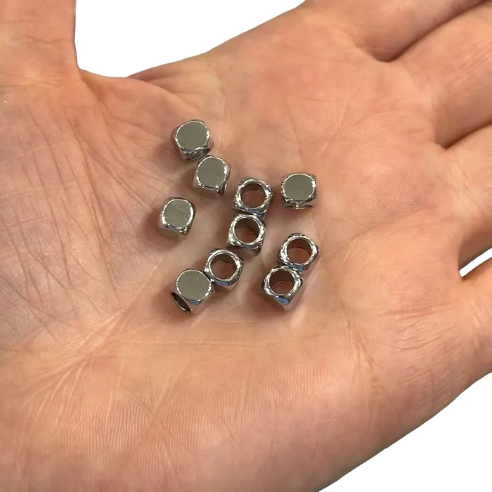 Peppy Beads Rhodium Plated Brass 6mm Cube Spacers Large Hole Cube Spacers 10 pcs in a pack Earrings Peppy Beads Rhodium Plated Brass 6mm Cube Spacers Large Hole Cube Spacers 10 pcs in a pack Earrings