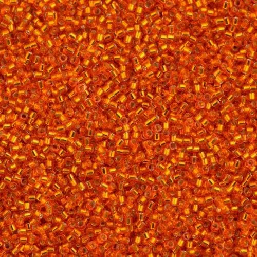 Peppy Beads Rings DB0045 Silver Lined Orange Miyuki Delica 110