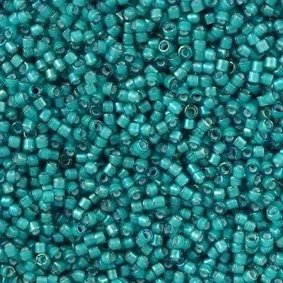 Peppy Beads Rings DB1782 White Lined Teal AB Miyuki Delica 110