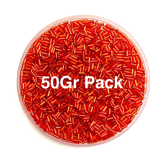 Peppy Beads Rings Miyuki Bugles size 3mm 0010 Silver Lined Transparent Flame 10 grams Crystal bugles 3mm Peppy Beads Rings Miyuki Bugles size 3mm 0010 Silver Lined Transparent Flame 10 grams Crystal bugles 3mm