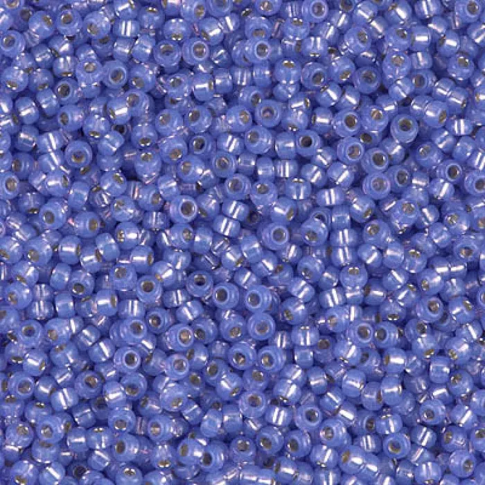 Peppy Beads Rings Miyuki Seed Beads 60 Dyed Violet Silver Lined Alabaster 0649