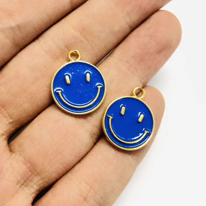 Peppy Beads Smiley Face 24Kt Gold Plated Brass Charms Smiley Face Enamelled Brass Charms 3 pcs in a pack Earrings Peppy Beads Smiley Face 24Kt Gold Plated Brass Charms Smiley Face Enamelled Brass Charms 3 pcs in a pack Earrings