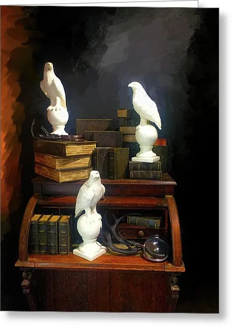 Pixels Earrings Wizards Library Greeting Card