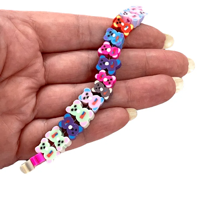 Polymer Clay Bear Charms10 Beads in a Pack Peppy Beads Earrings