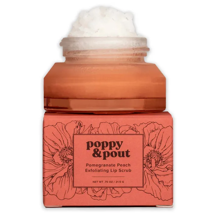 POPPYPOUT Earrings Poppy Pout Pomegranate Peach Lip Scrub