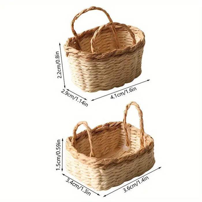 Portraits and Miniatures by NC Earrings Miniature Doll House Wicker Basket