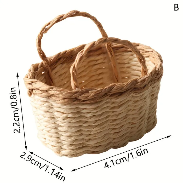 Portraits and Miniatures by NC Earrings Miniature Doll House Wicker Basket