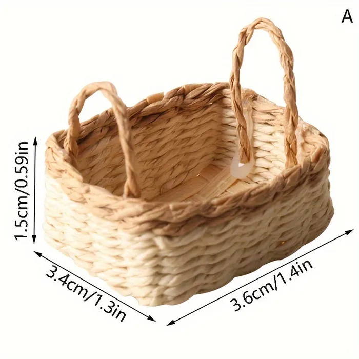 Portraits and Miniatures by NC Earrings Miniature Doll House Wicker Basket