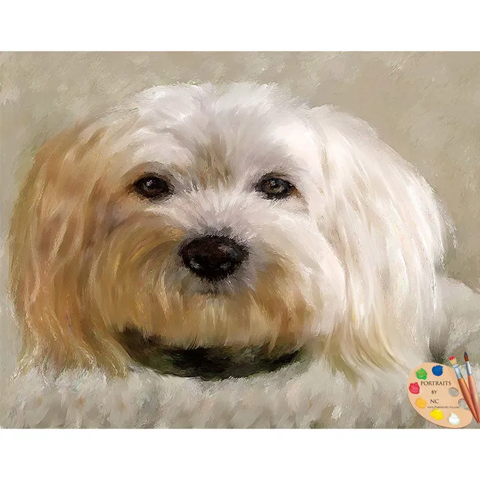Portraits by NC Earrings Bichon Frise Dog Pet Portrait