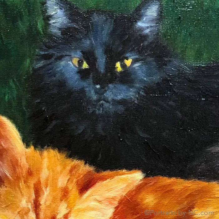 Portraits by NC Earrings Cats Group Portrait in Oil
