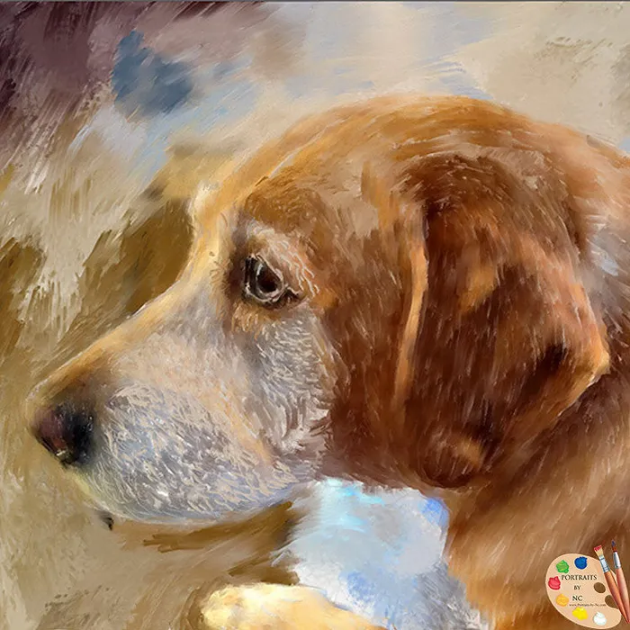 Portraits by NC Necklaces Labrador Pet Portrait Custom Painted Dog Portrait