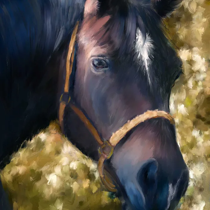Portraits by NC Tennessee Walker Horse Portrait Digital Portrait of Brown Horse Necklaces