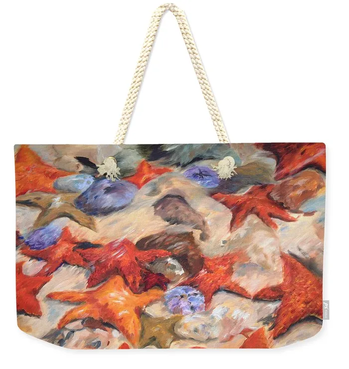 Portraits by NC Weekender Tote Bag Customizable Carryall Tote Bag Beach Bag Starfish Design Earrings Portraits by NC Weekender Tote Bag Customizable Carryall Tote Bag Beach Bag Starfish Design Earrings