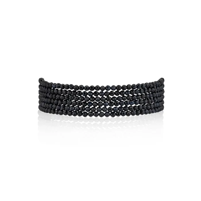 RACHEL LYNN CHICAGO 15mm Blue Sapphire Six Stack Beaded Bracelet Bracelets